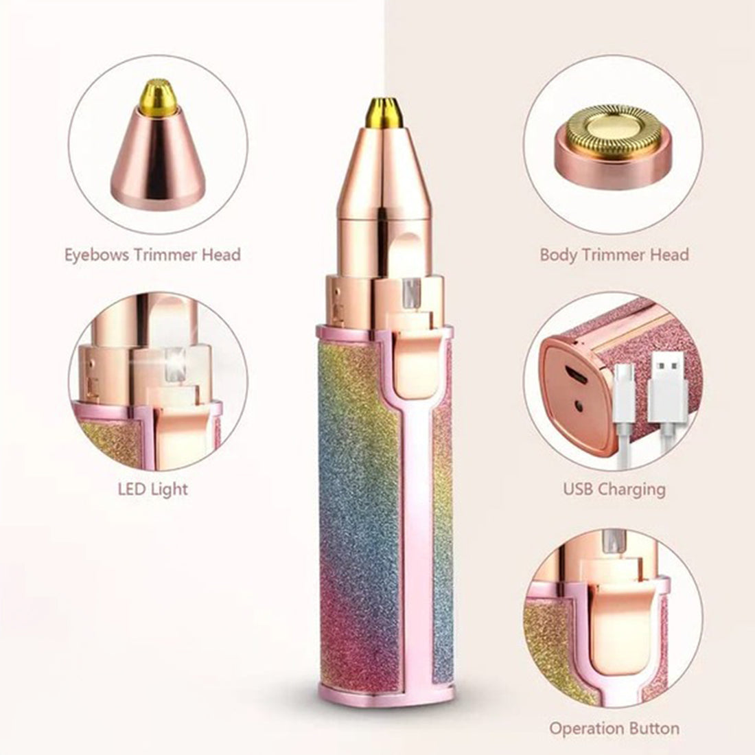 Portable Facial Hair Remover - Glitter Design